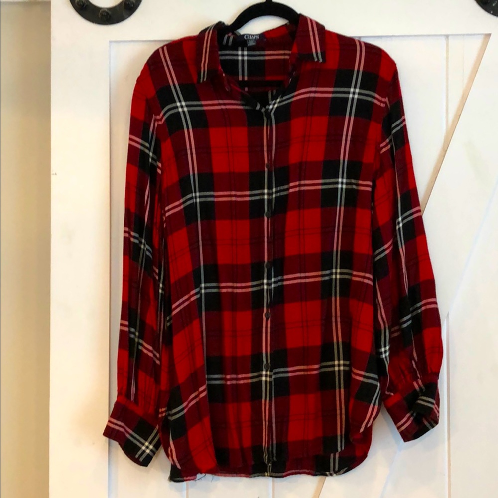 XL Red Plaid Button Up Shirt